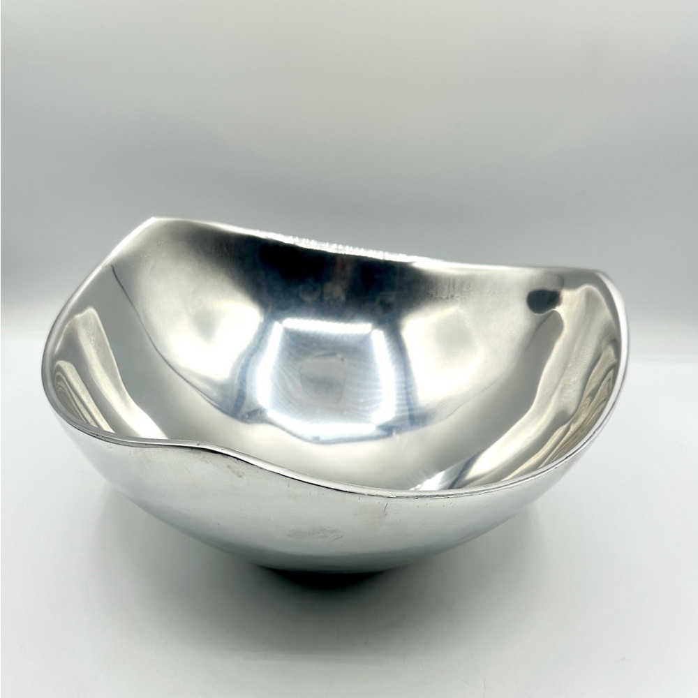 Nambé Tri Corner Large Bowl #528. Sand Cast Aluminum. Made on a NM Pueblo